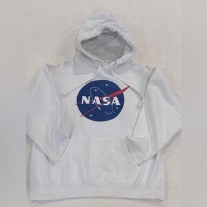 NASA Logo White Large Hoodie